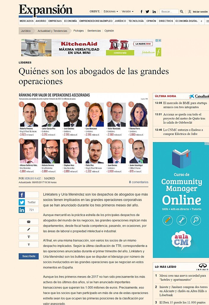 Quines son los abogados de las grandes operaciones